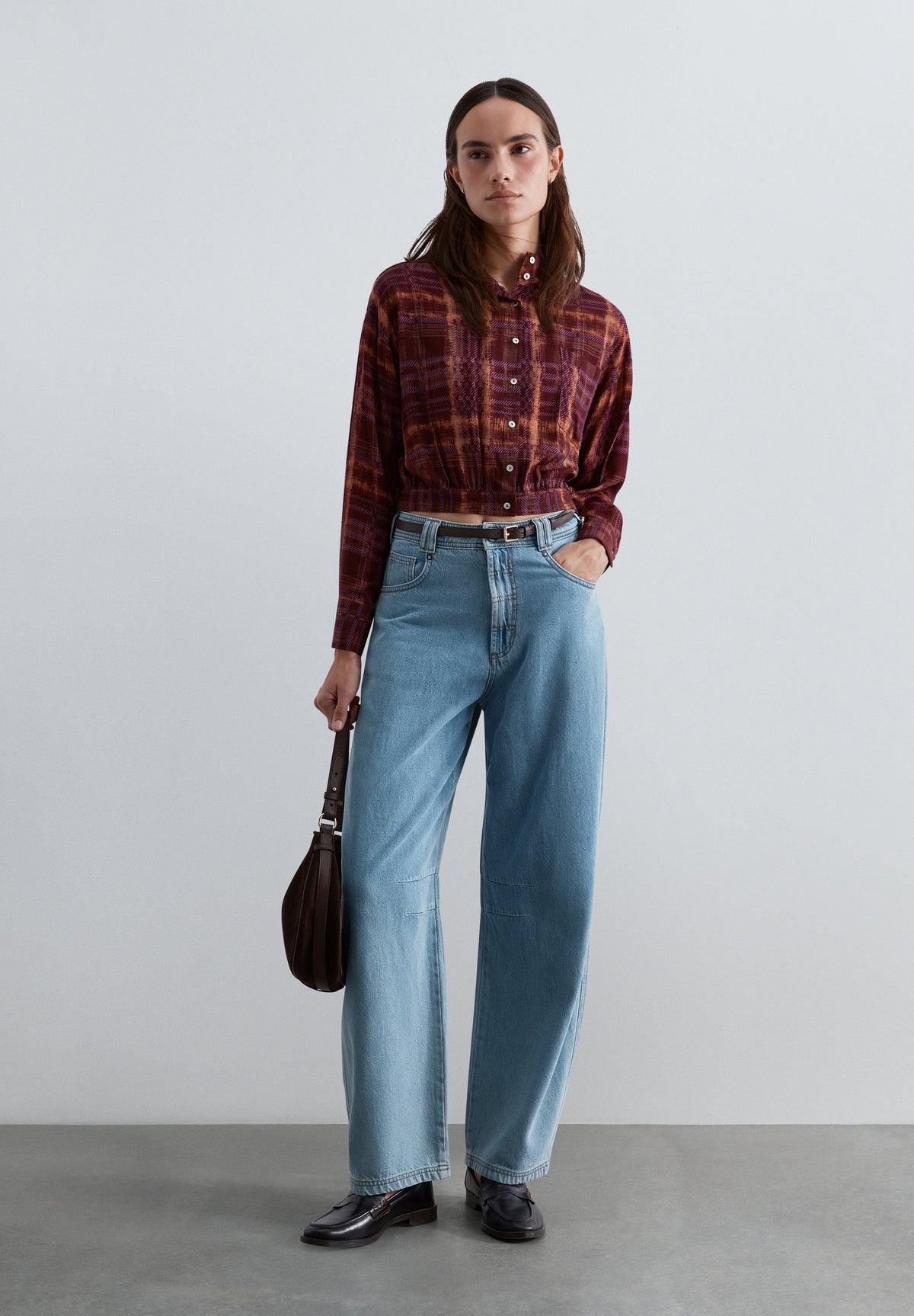 CHEMISE IMPRIMÉE À COL MONTANT