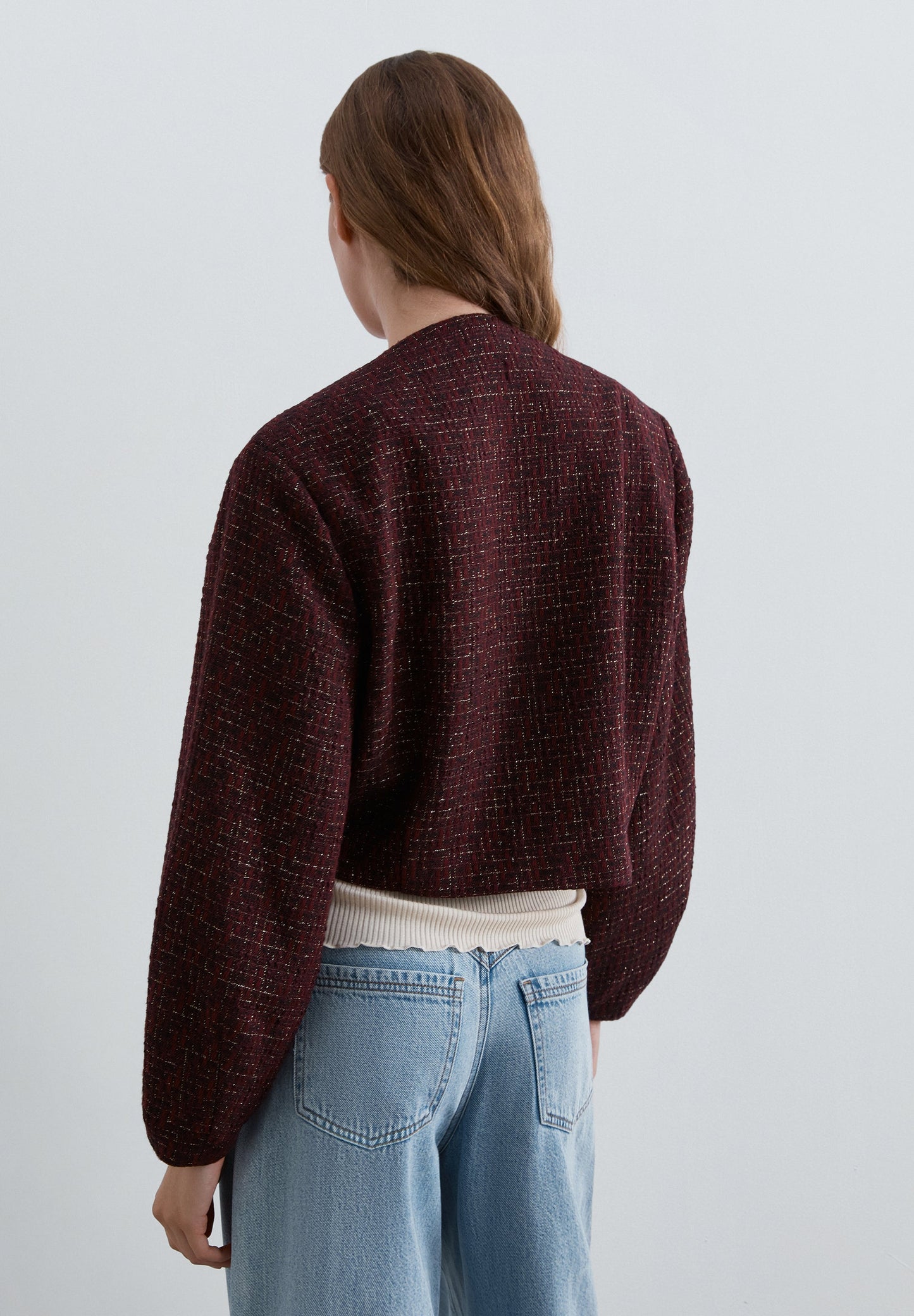 TWEEDJACKE MIT LAMÉFÄDEN