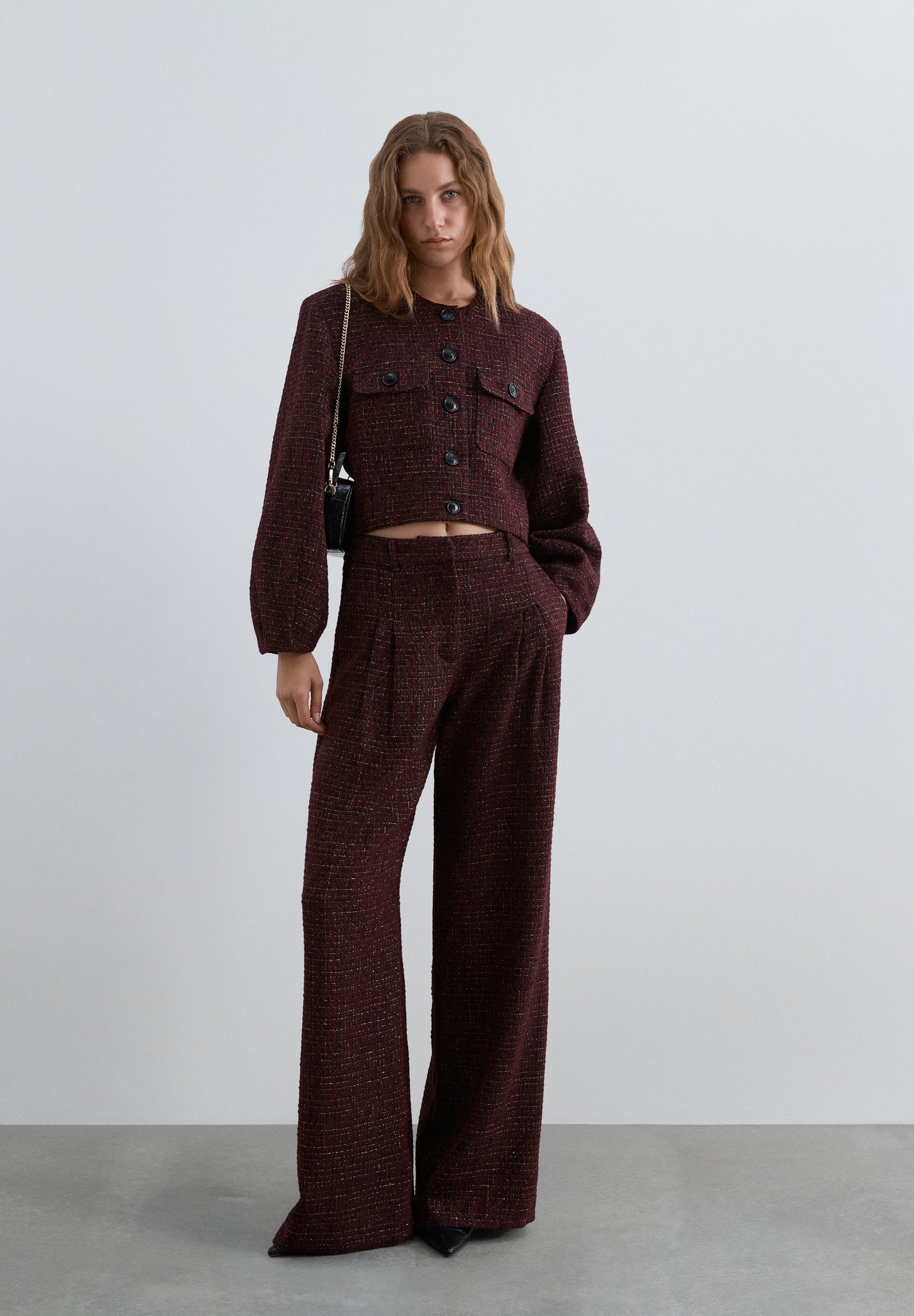 TWEEDJACKE MIT LAMÉFÄDEN