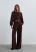WIDE LEG TWEED TROUSERS