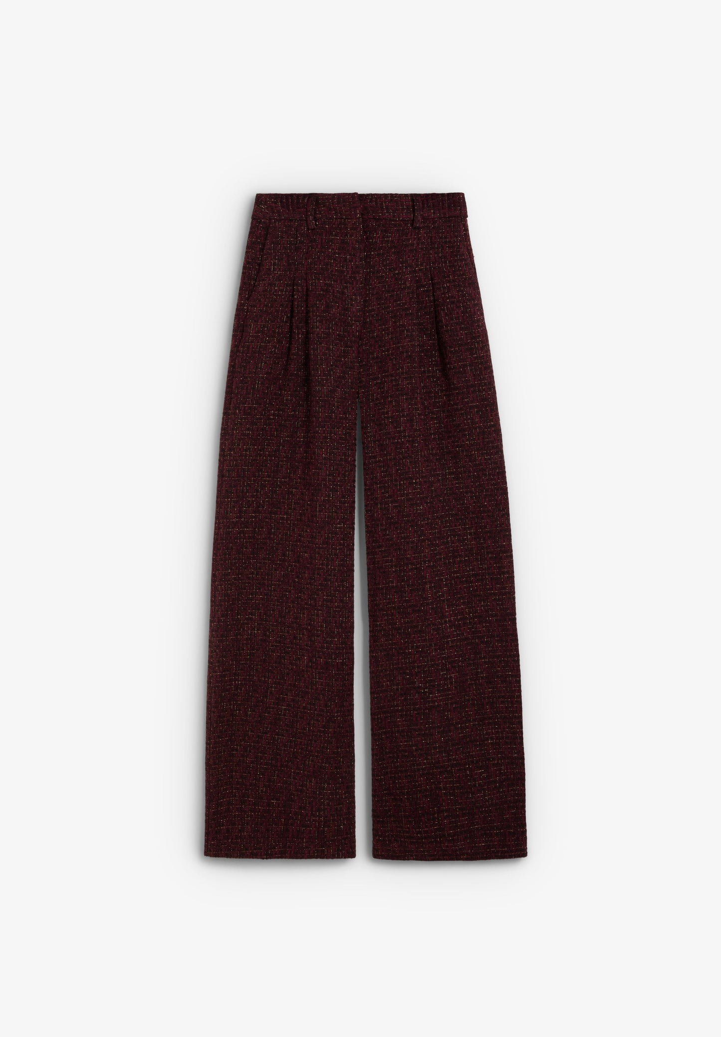 WIDE LEG TWEED TROUSERS