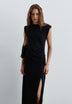 ROBE MIDI DRAPÉE CÔTÉ
