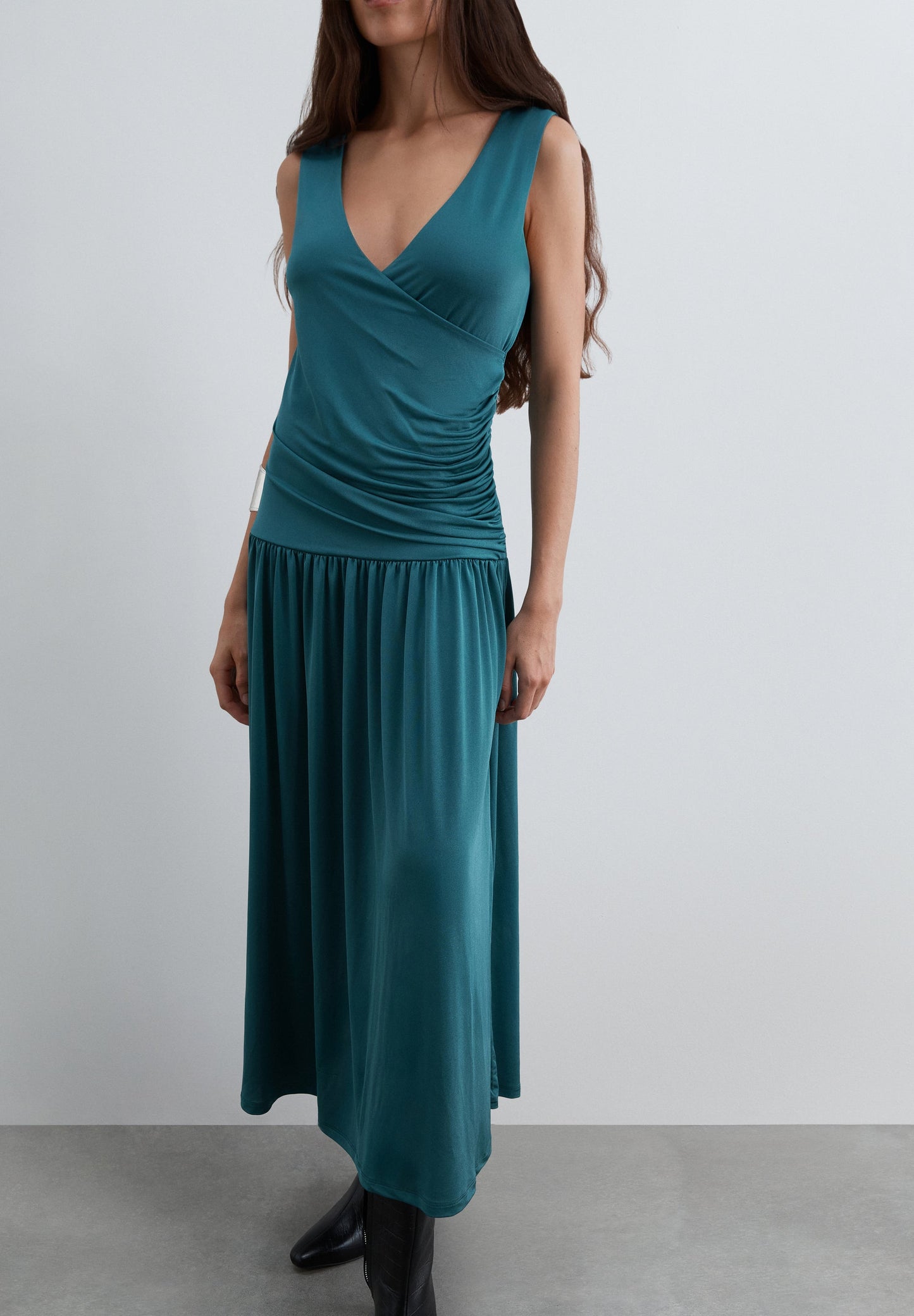 VESTITO DRAPPEGGIATO IN MAGLIA SOTTILE