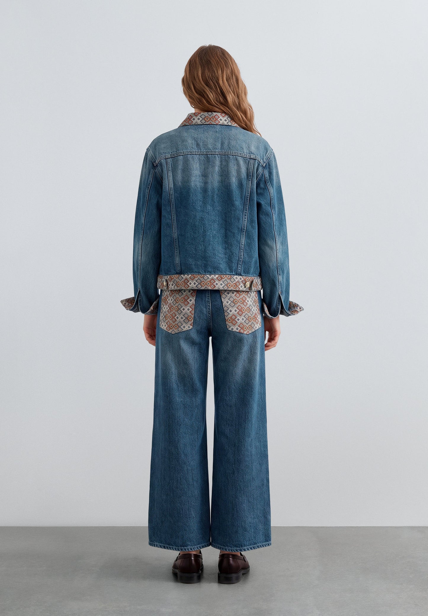 JUPE-CULOTTE JEAN IMPRIMÉ ETHNIQUE