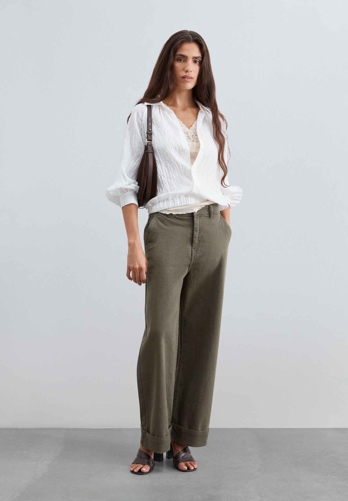 DENIM TROUSERS WITH HEM DETAIL