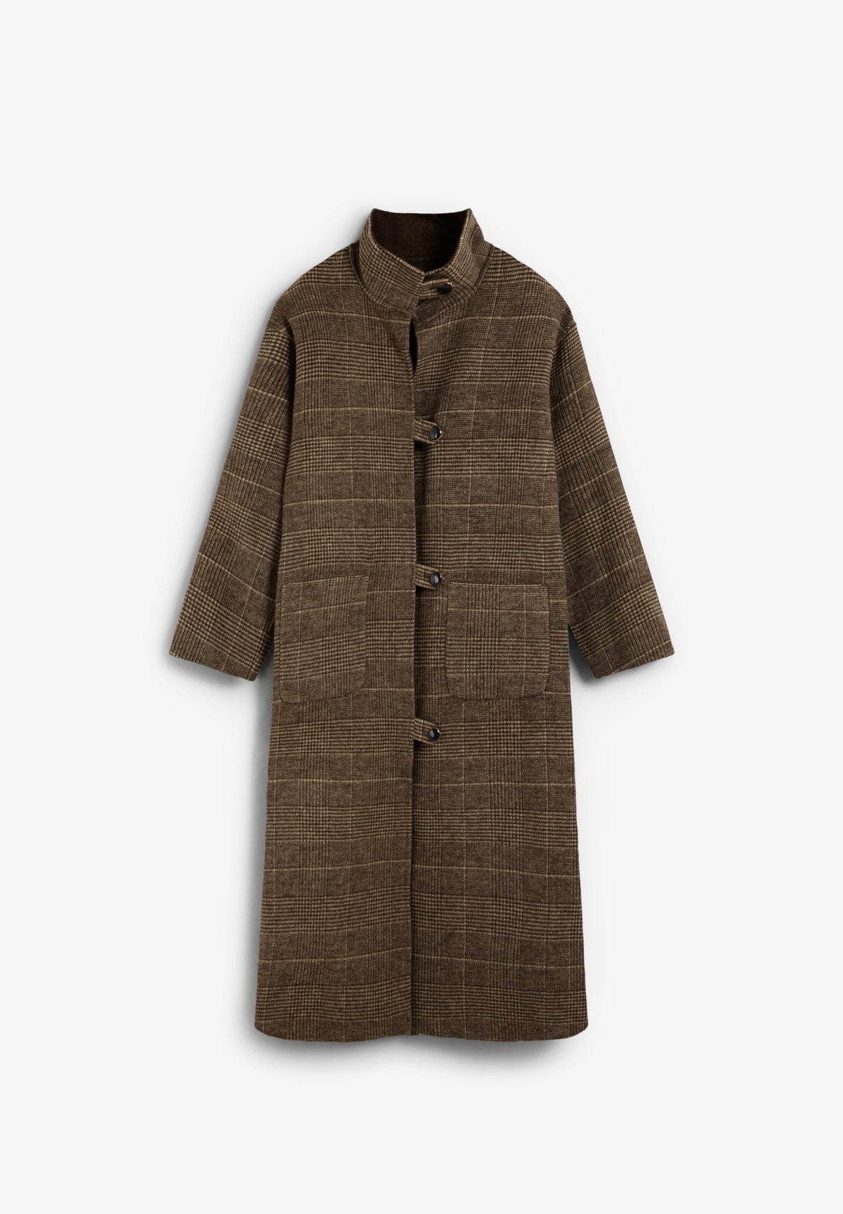 CHECKED COAT WITH SCARF