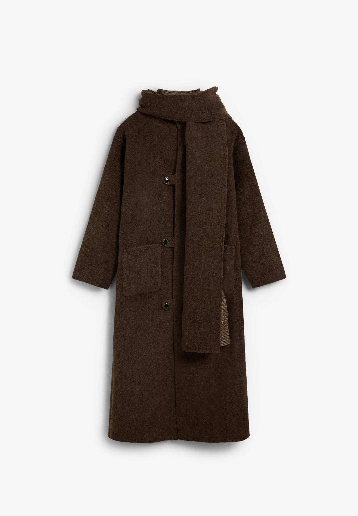 CHECKED COAT WITH SCARF
