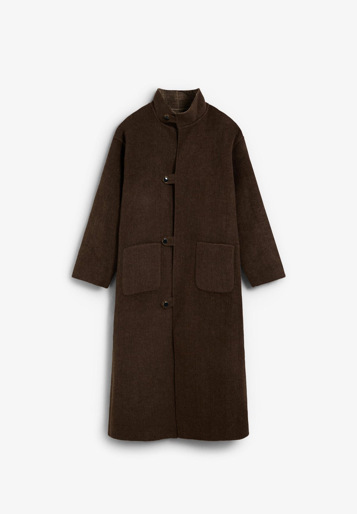 CHECKED COAT WITH SCARF
