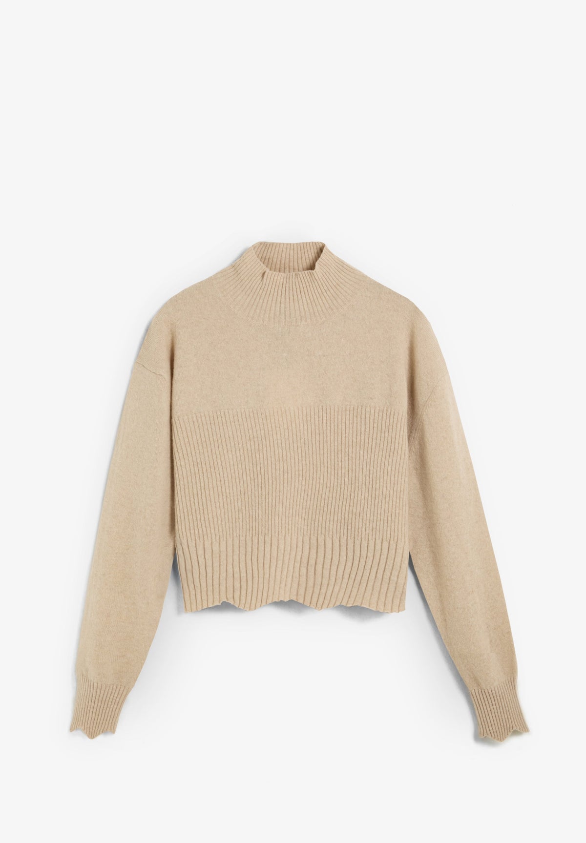 HIGH NECK RIBBED SWEATER