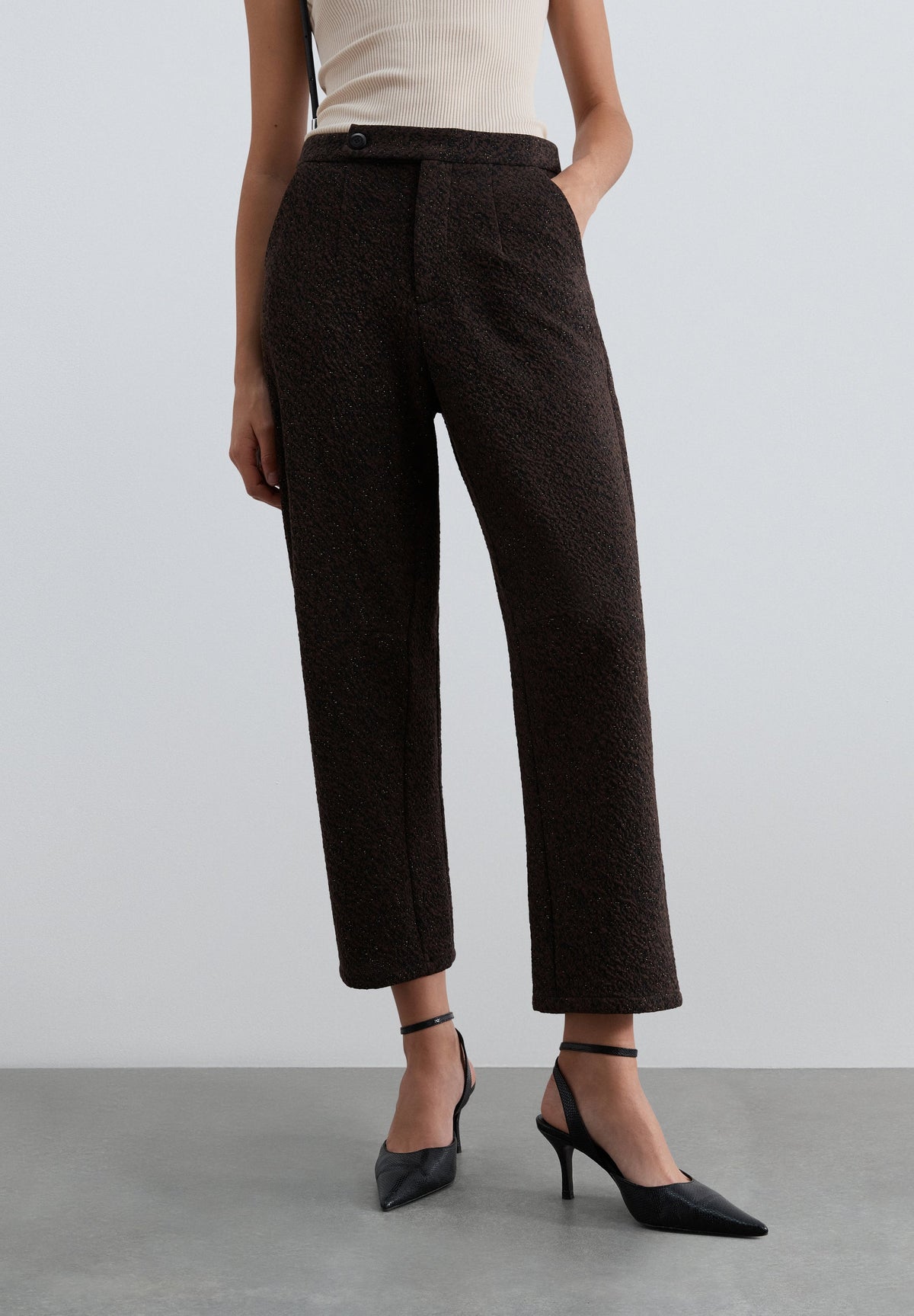 PANTALONI DRITTI LUREX