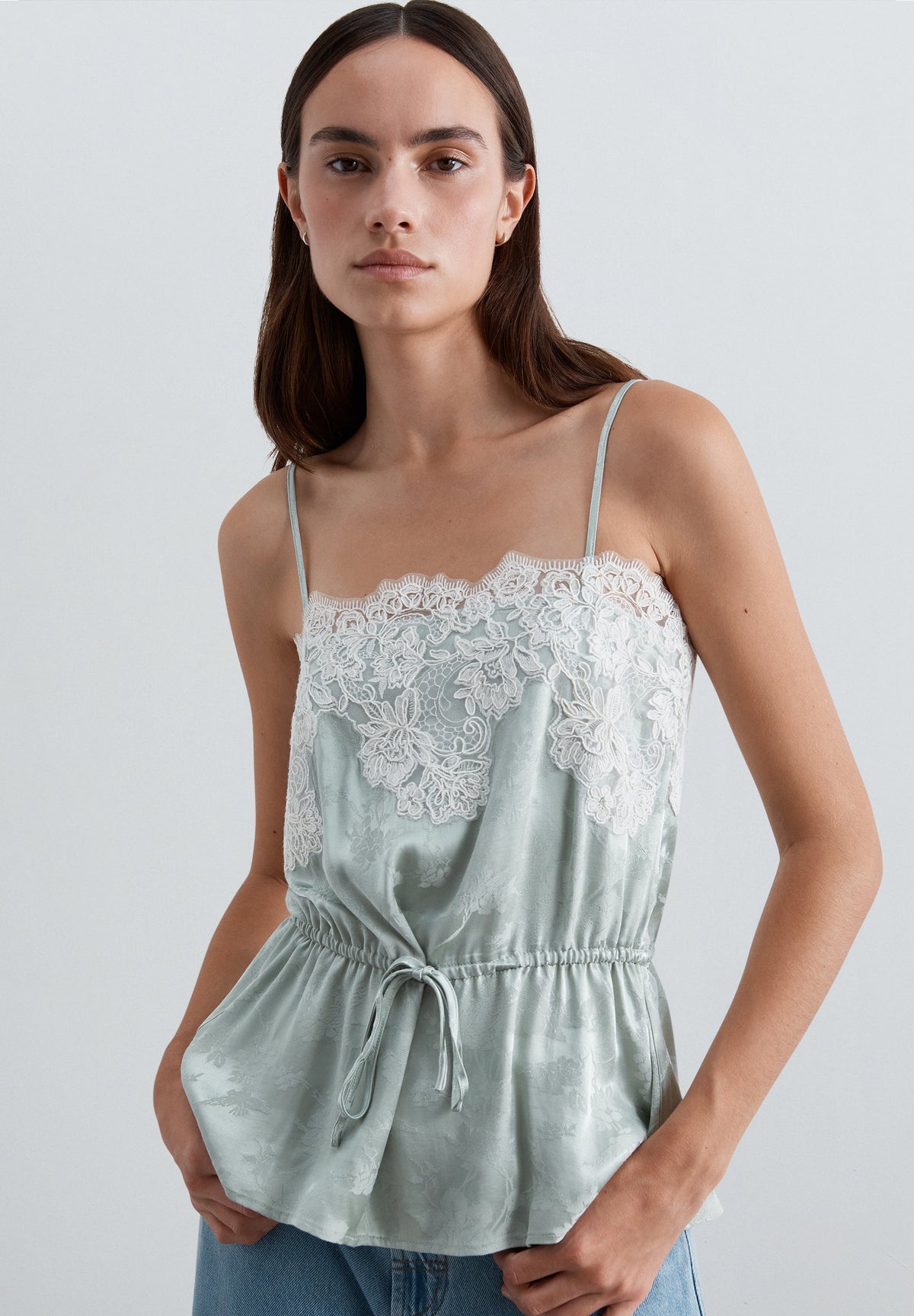 TOP JACQUARD DENTELLE