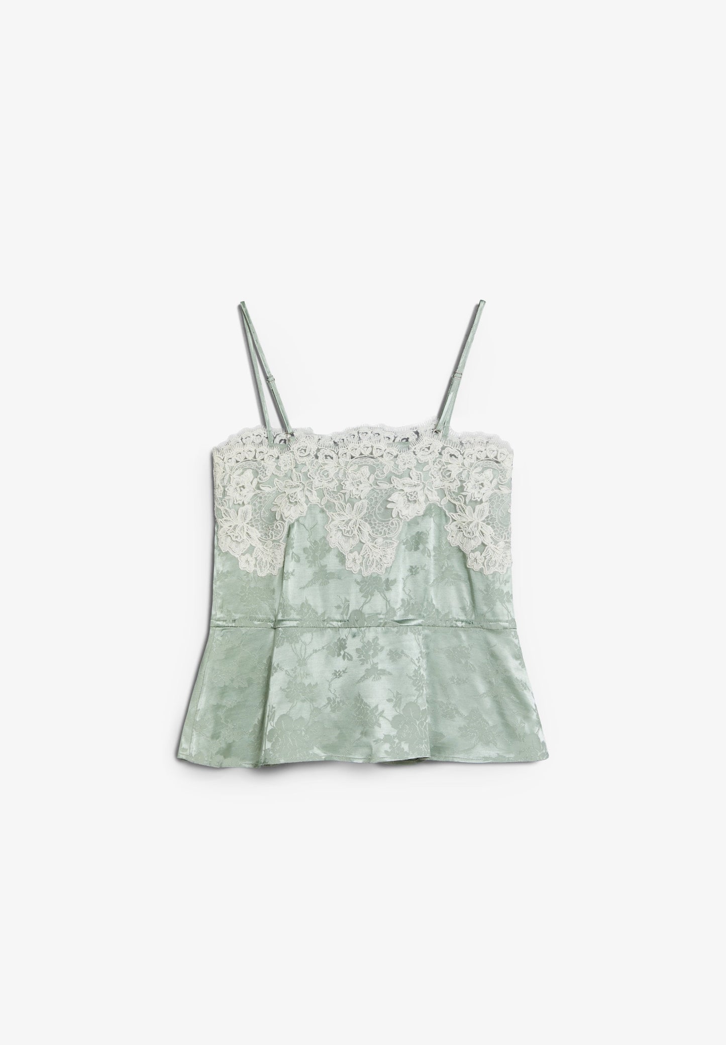 JACQUARD-TOP MIT SPITZE
