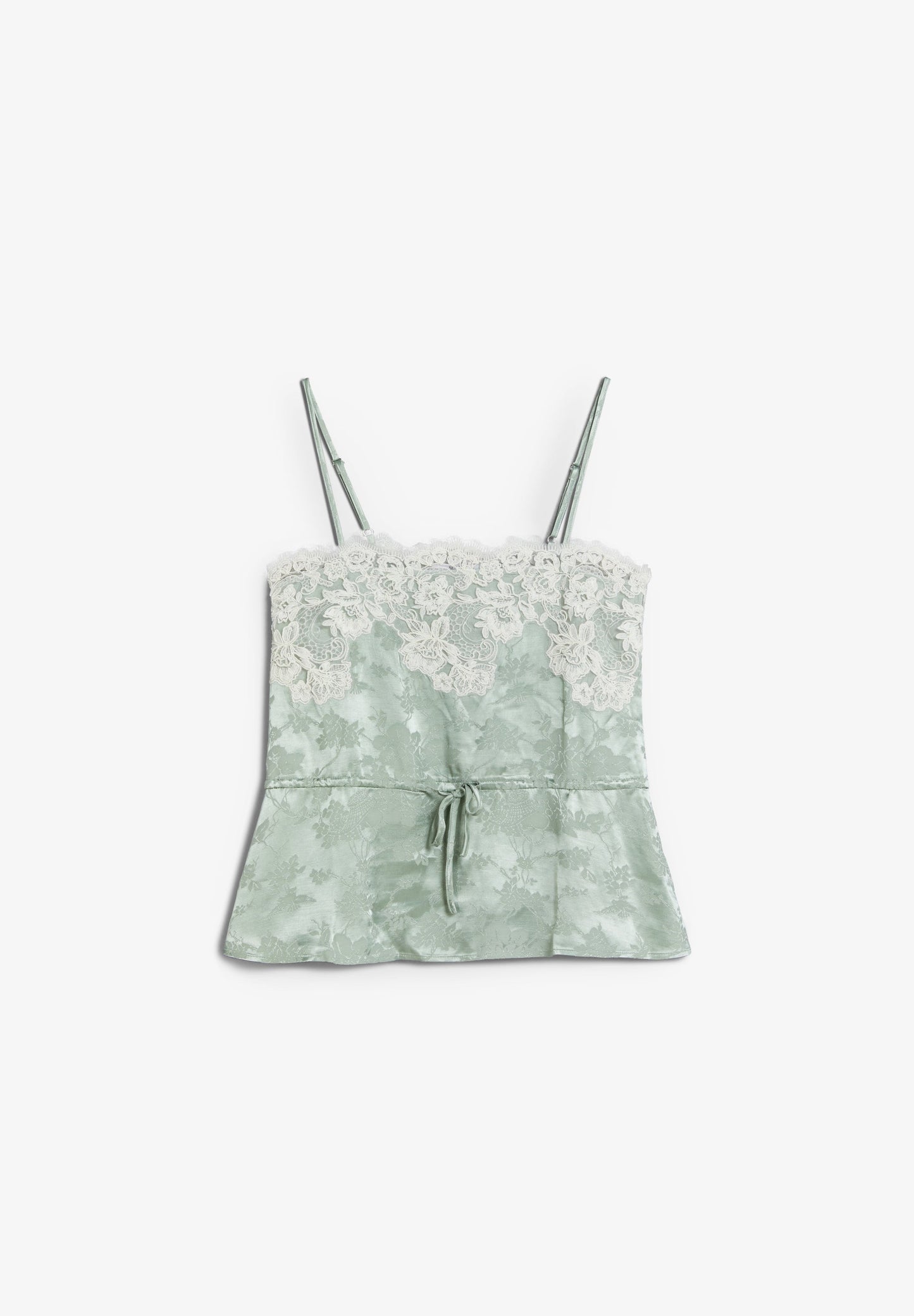 JACQUARD-TOP MIT SPITZE