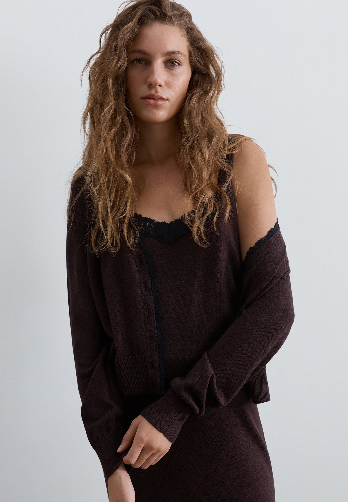 CARDIGAN LANA CON PIZZO