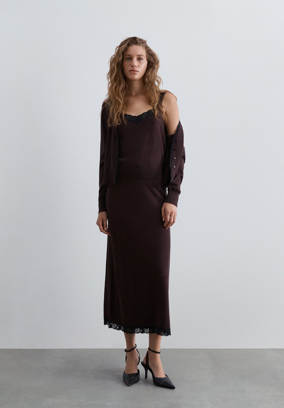CARDIGAN LANA CON PIZZO