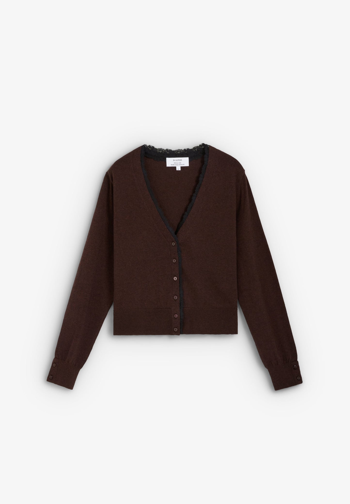 WOOL CARDIGAN WITH LACE