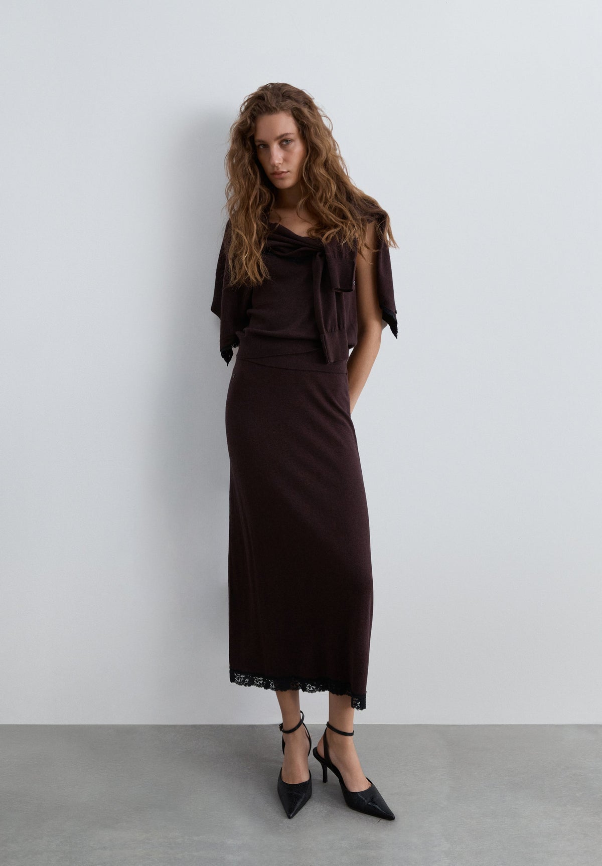GONNA IN MAGLIA CON PIZZO