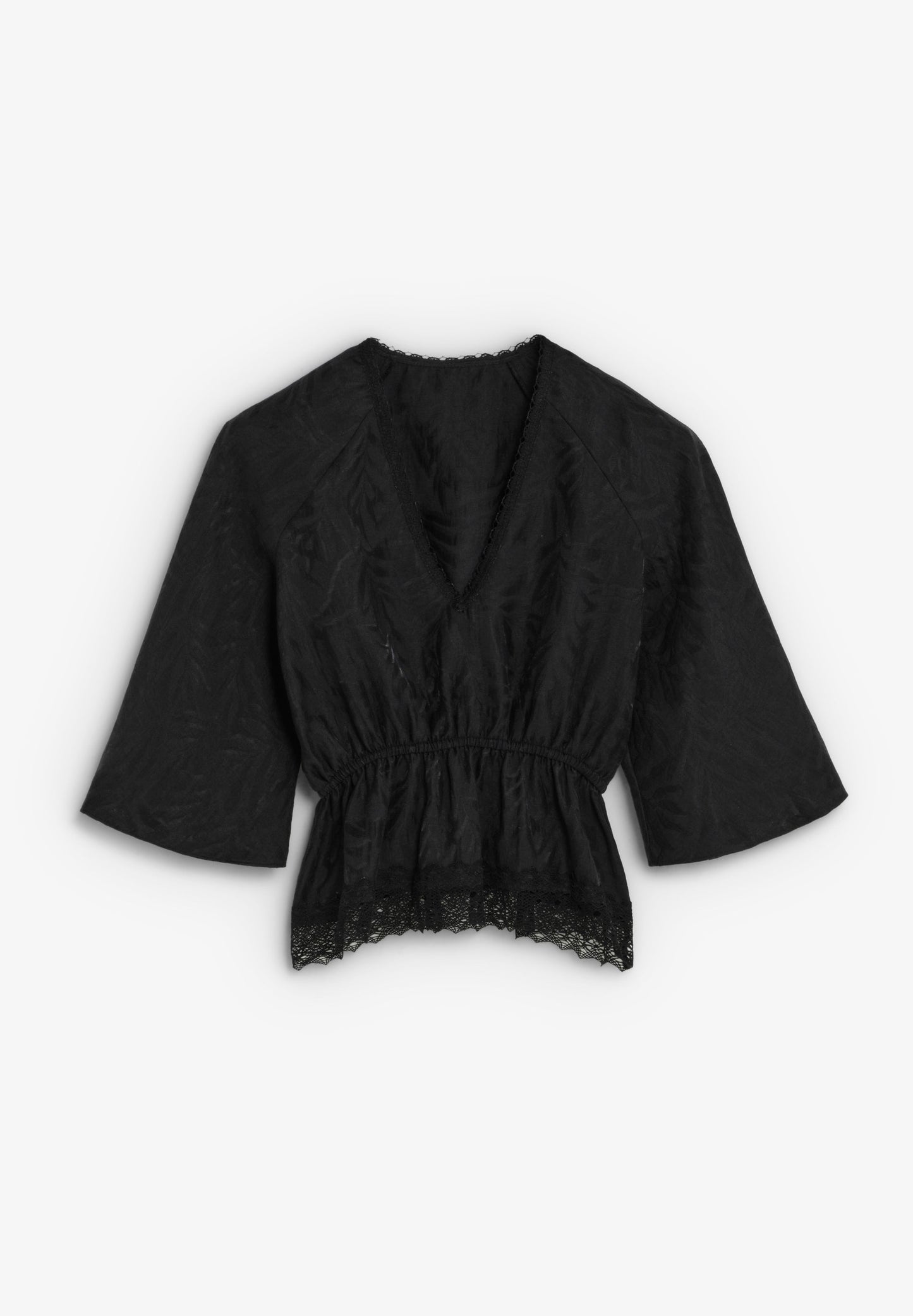 SATIN TOP WITH V-NECK