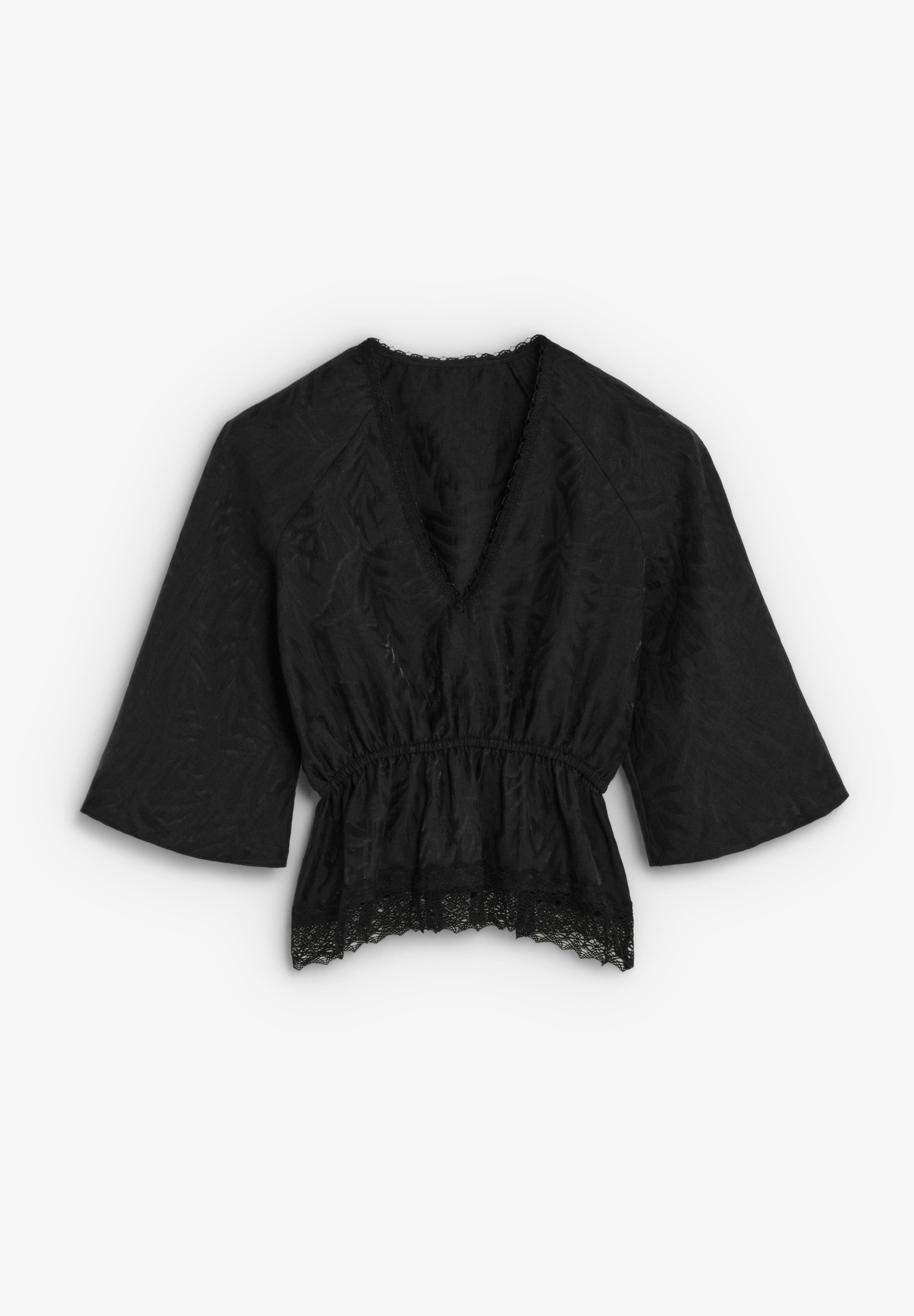 TOP SATINÉ COL EN V
