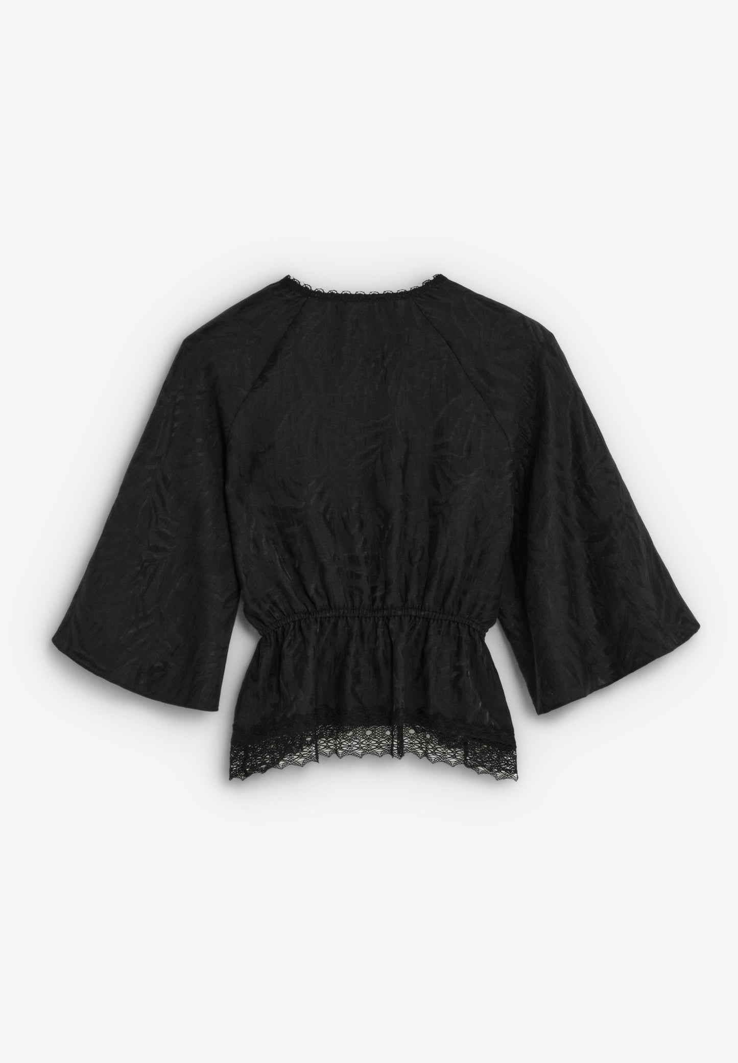 SATIN TOP WITH V-NECK