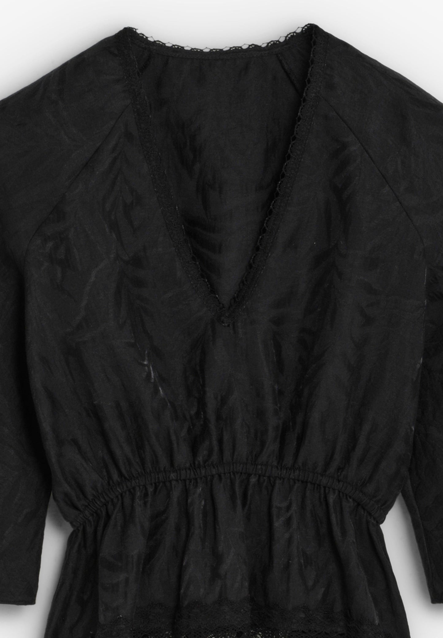 SATIN TOP WITH V-NECK