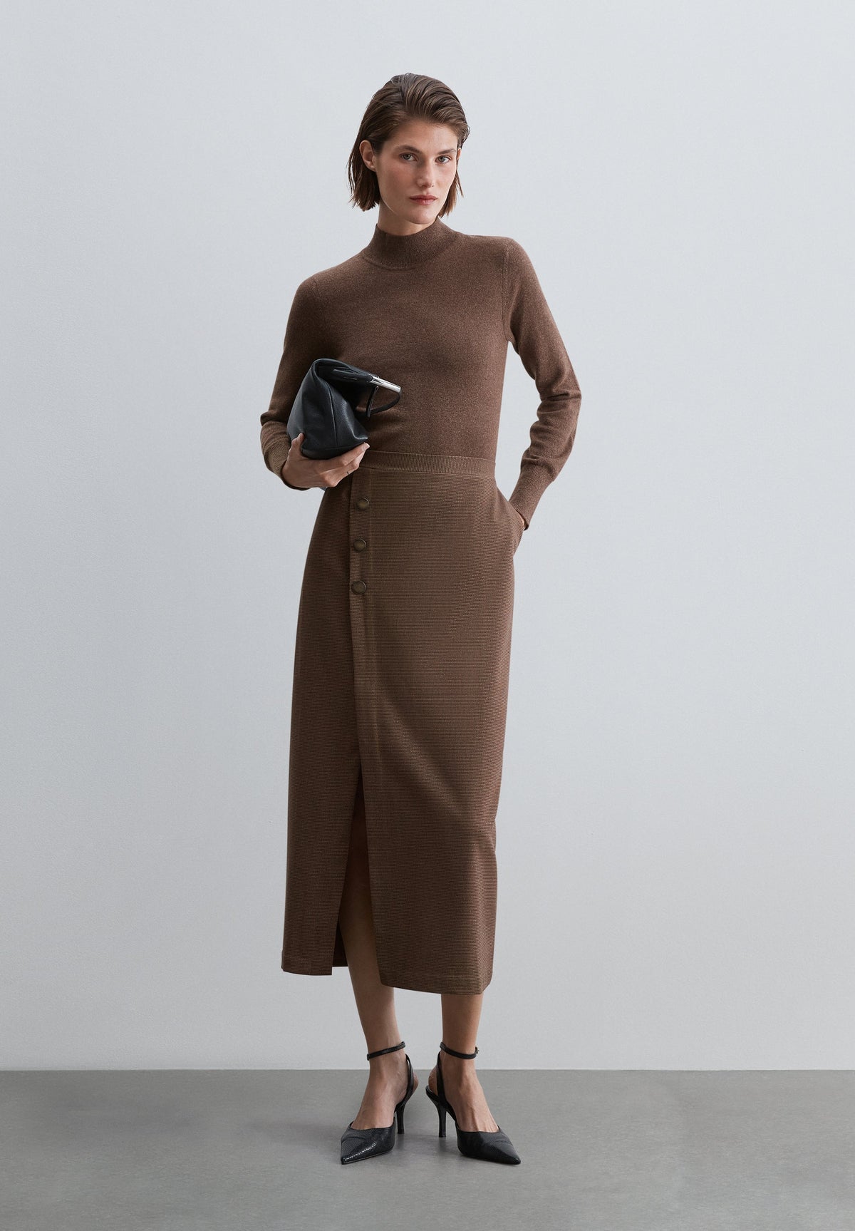 LUREX CHECK SKIRT