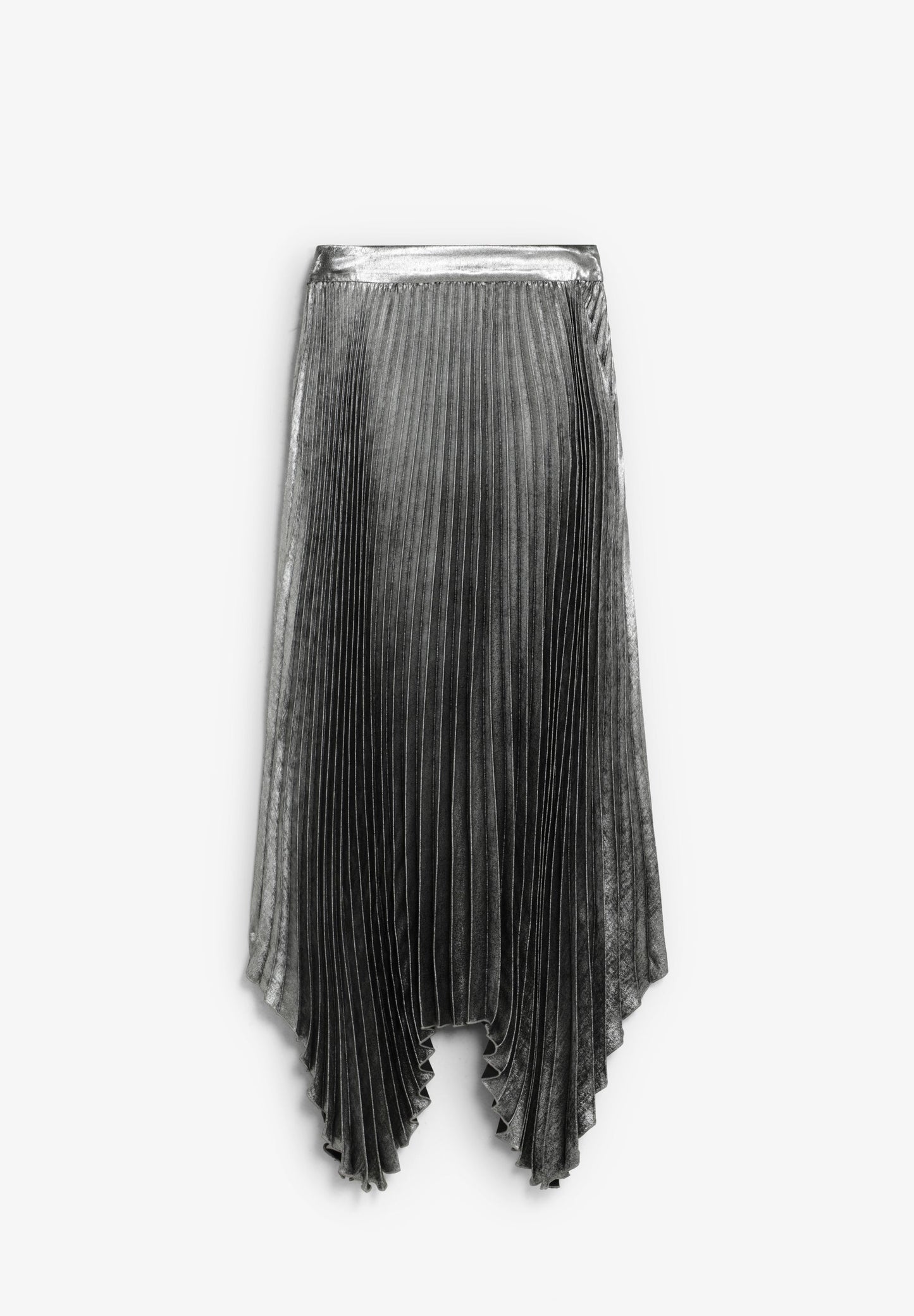 PLISSIERTER ROCK IM METALLIC-LOOK