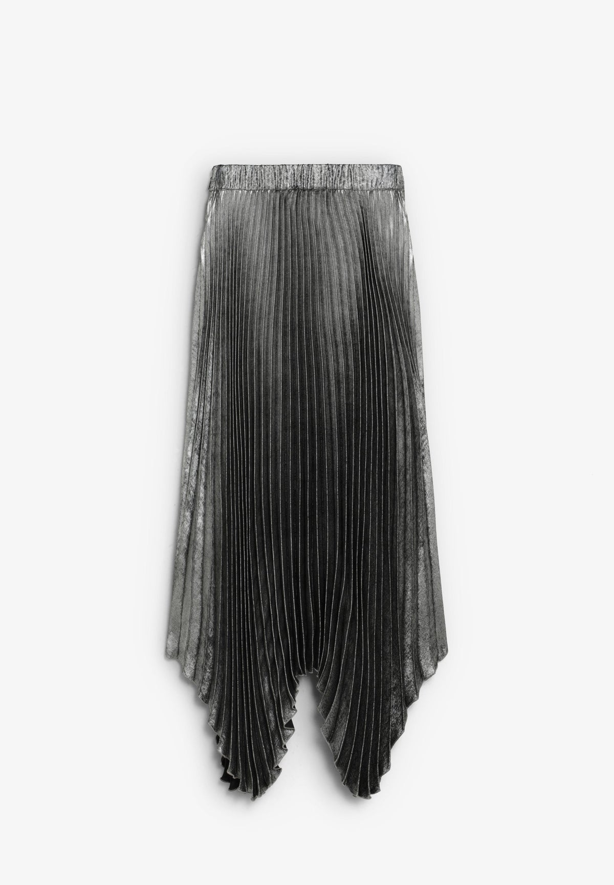PLISSIERTER ROCK IM METALLIC-LOOK