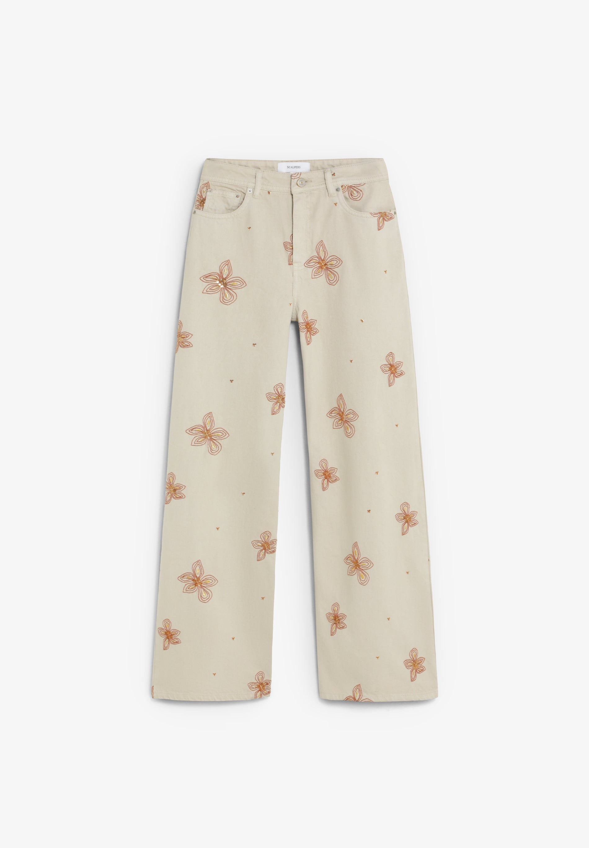 SCNEWEMB FLOWER DENIM PANT