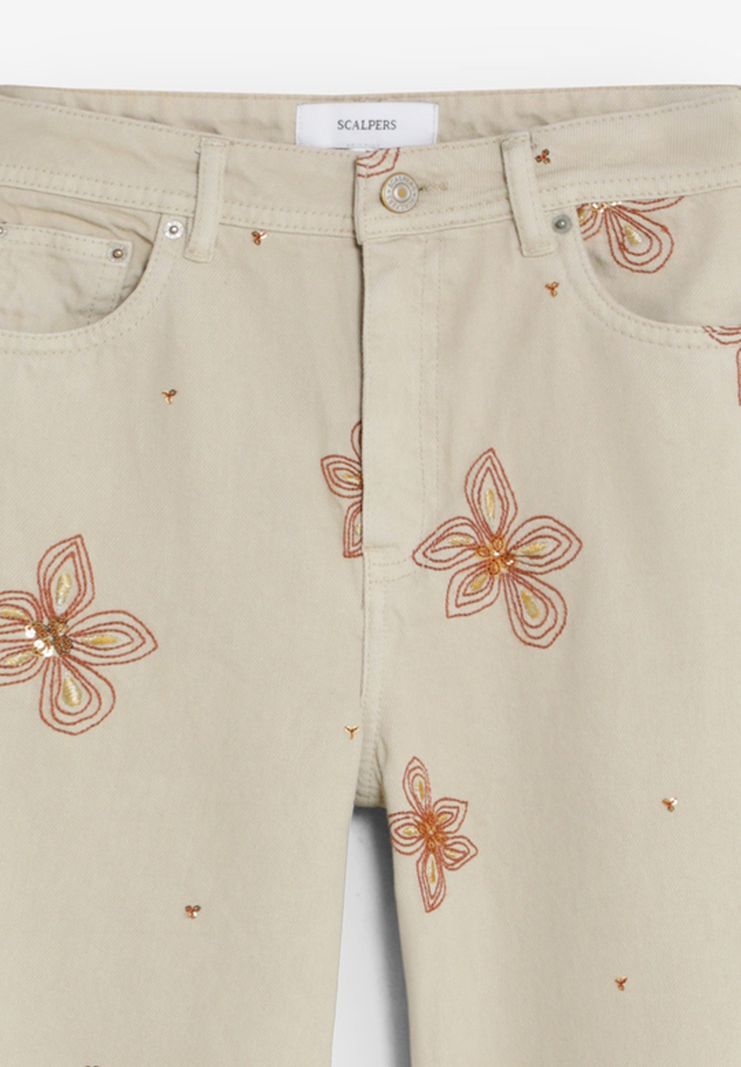 SCNEWEMB FLOWER DENIM PANT