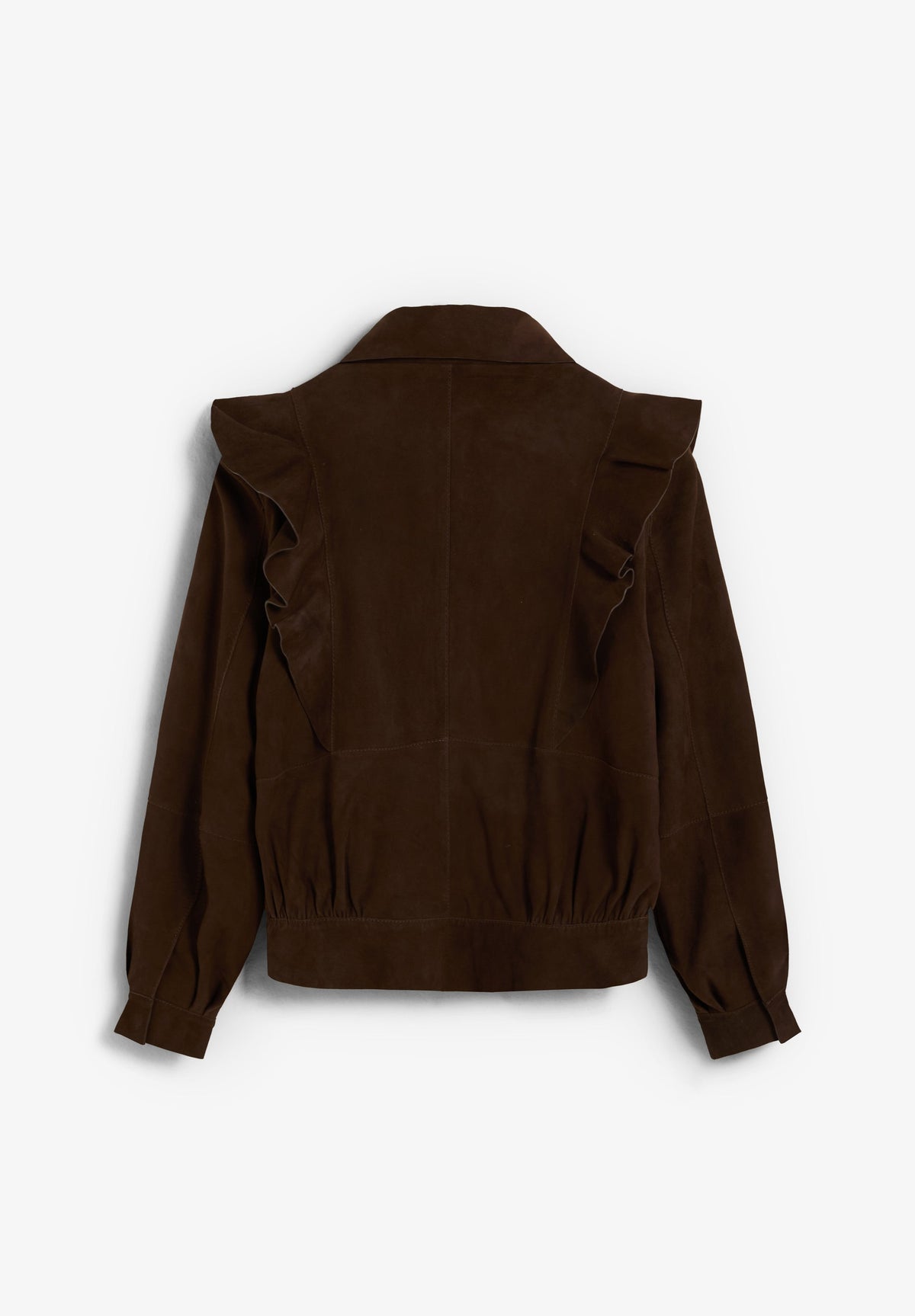 SUEDE JACKET WITH RUFFLE