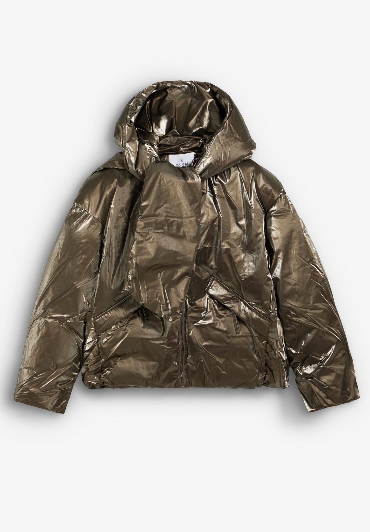SCSCARF SHINNY PUFFER COAT