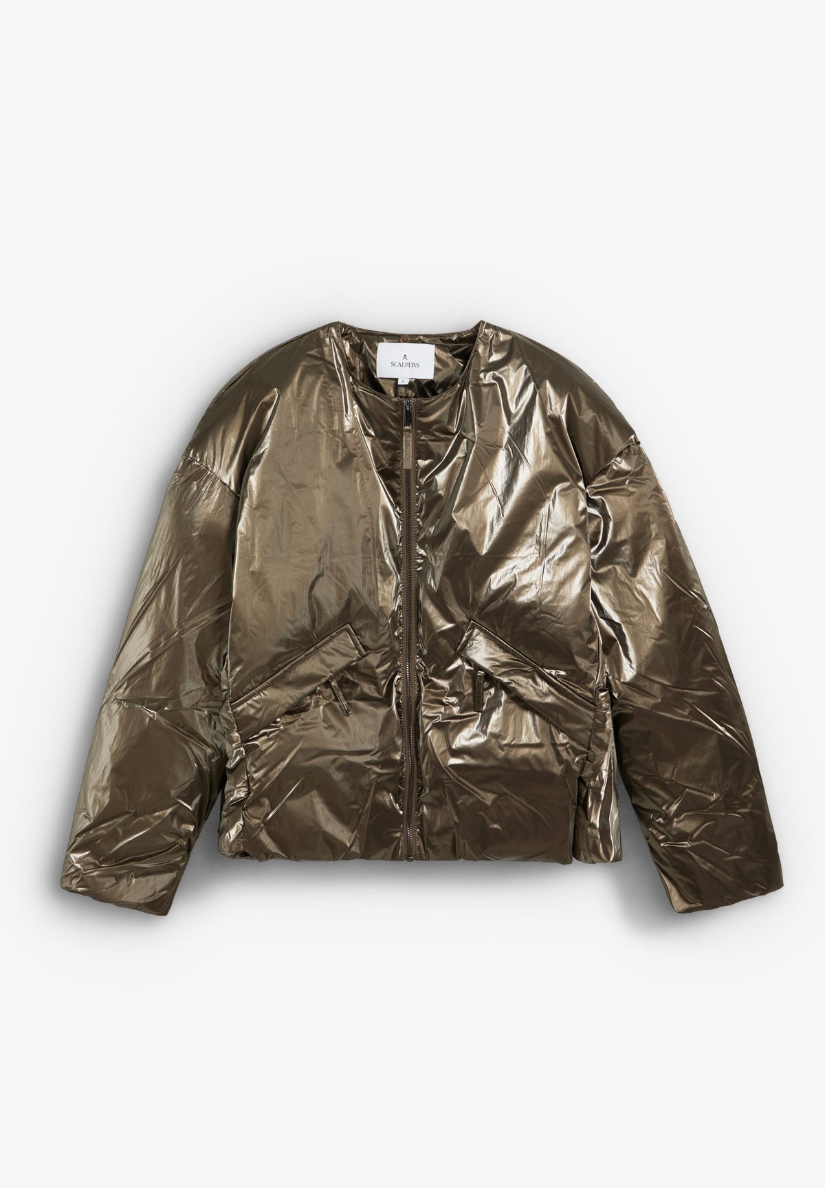 SCSCARF SHINNY PUFFER COAT