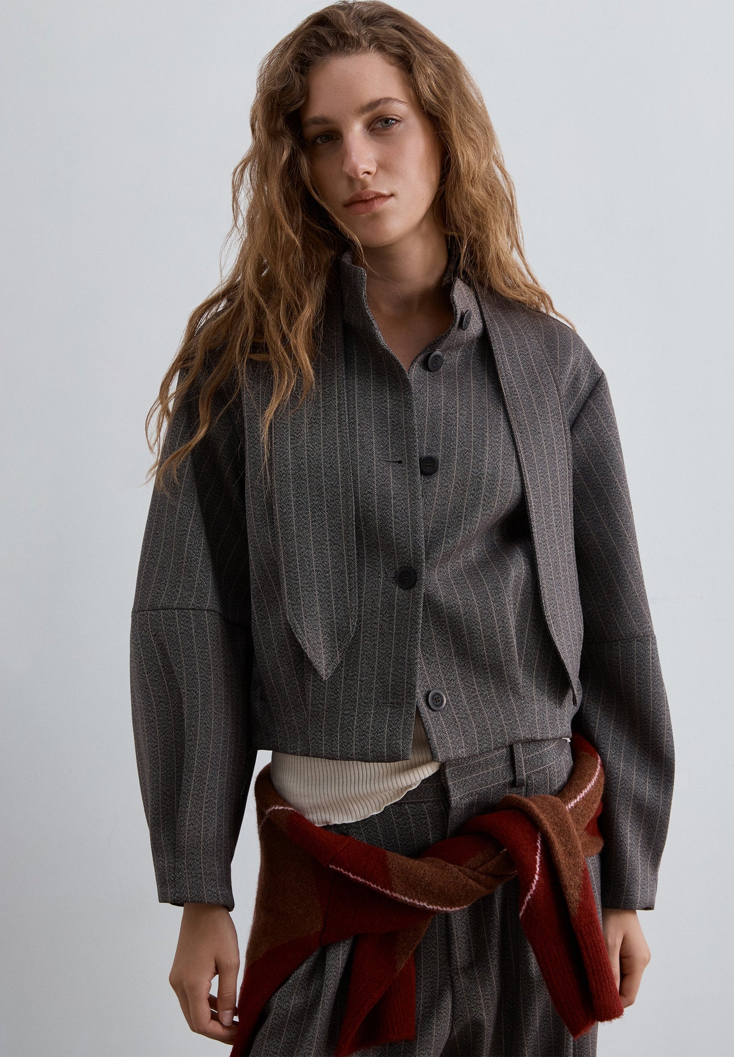 TIE NECK BOMBER JACKET