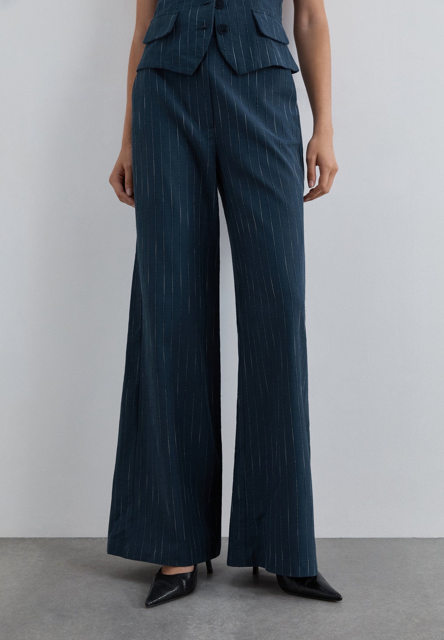 STRIPED LUREX TROUSERS