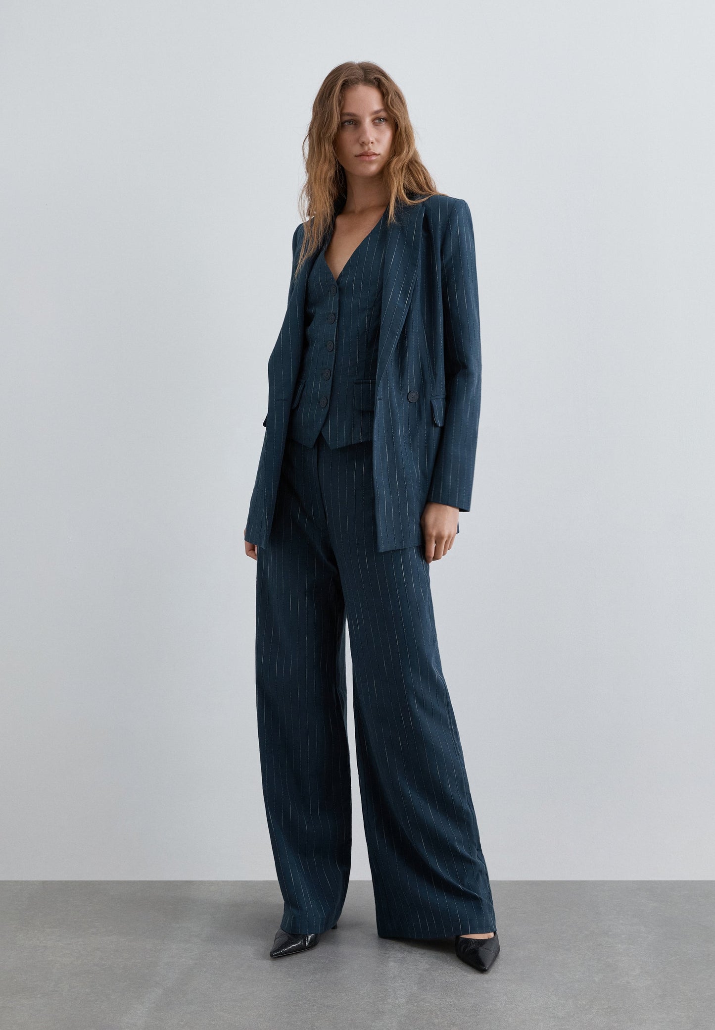 STRIPED LUREX TROUSERS