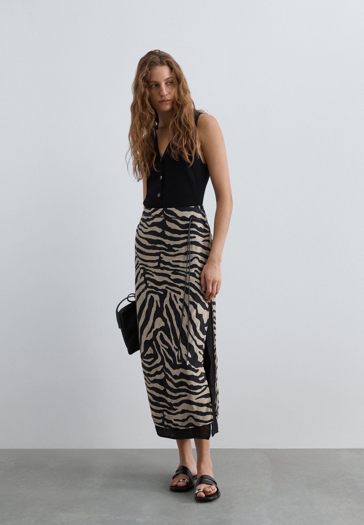SCZEBRA FRINGES SKIRT