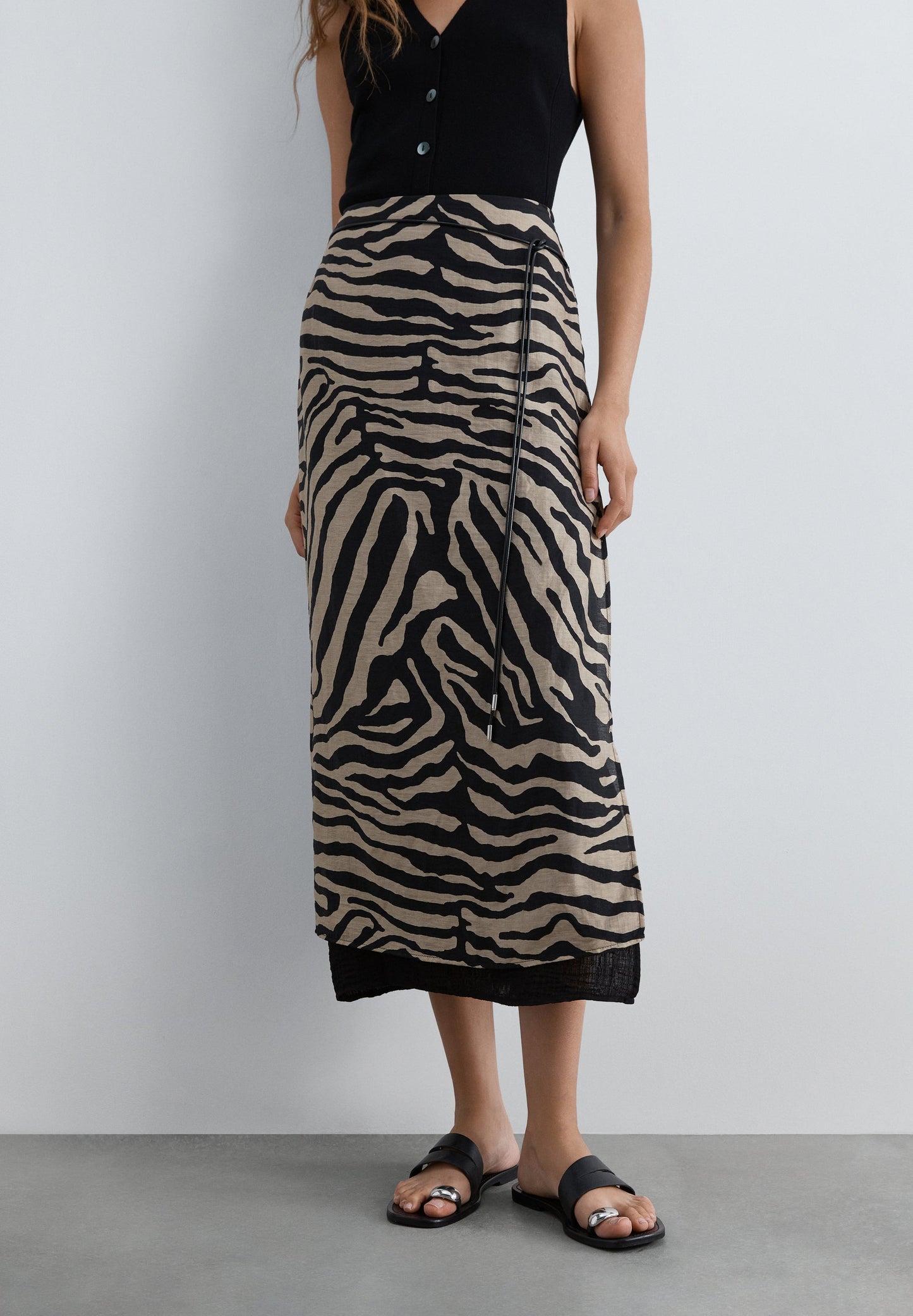 SCZEBRA FRINGES SKIRT
