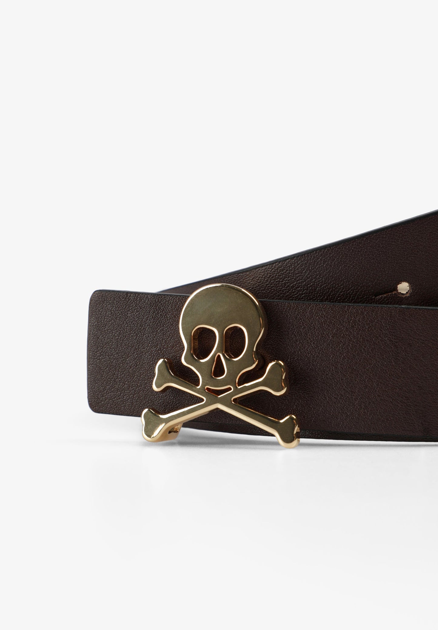 REVERSIBLE LEATHER BELT WITH SKULL