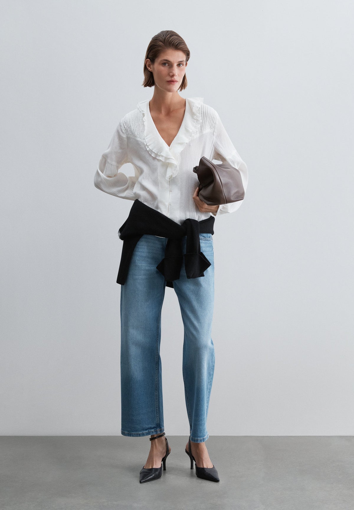 PLEATED RUFFLE SHIRT