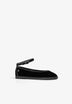 VELVET ANKLE STRAP BALLET FLATS