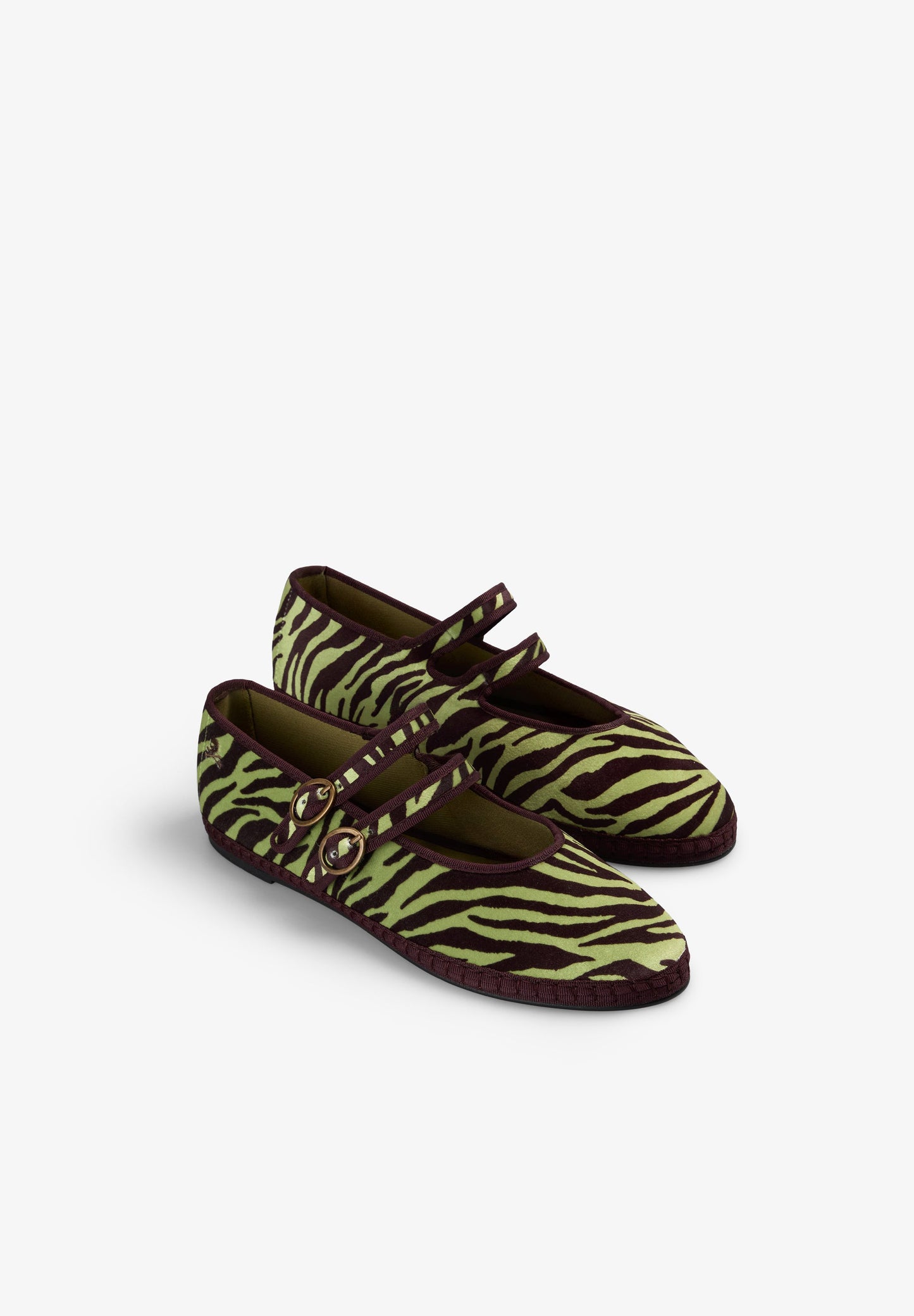 BALLERINAS AUS SAMT MIT ANIMALPRINT