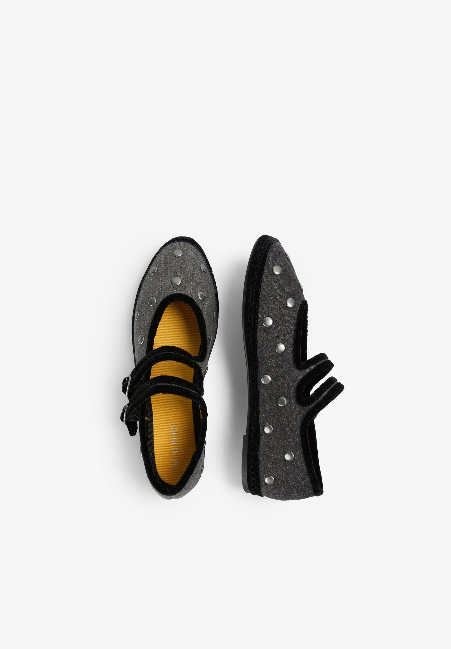 SCDENIMSTUDSDOUBLESTRAP SLIPPER