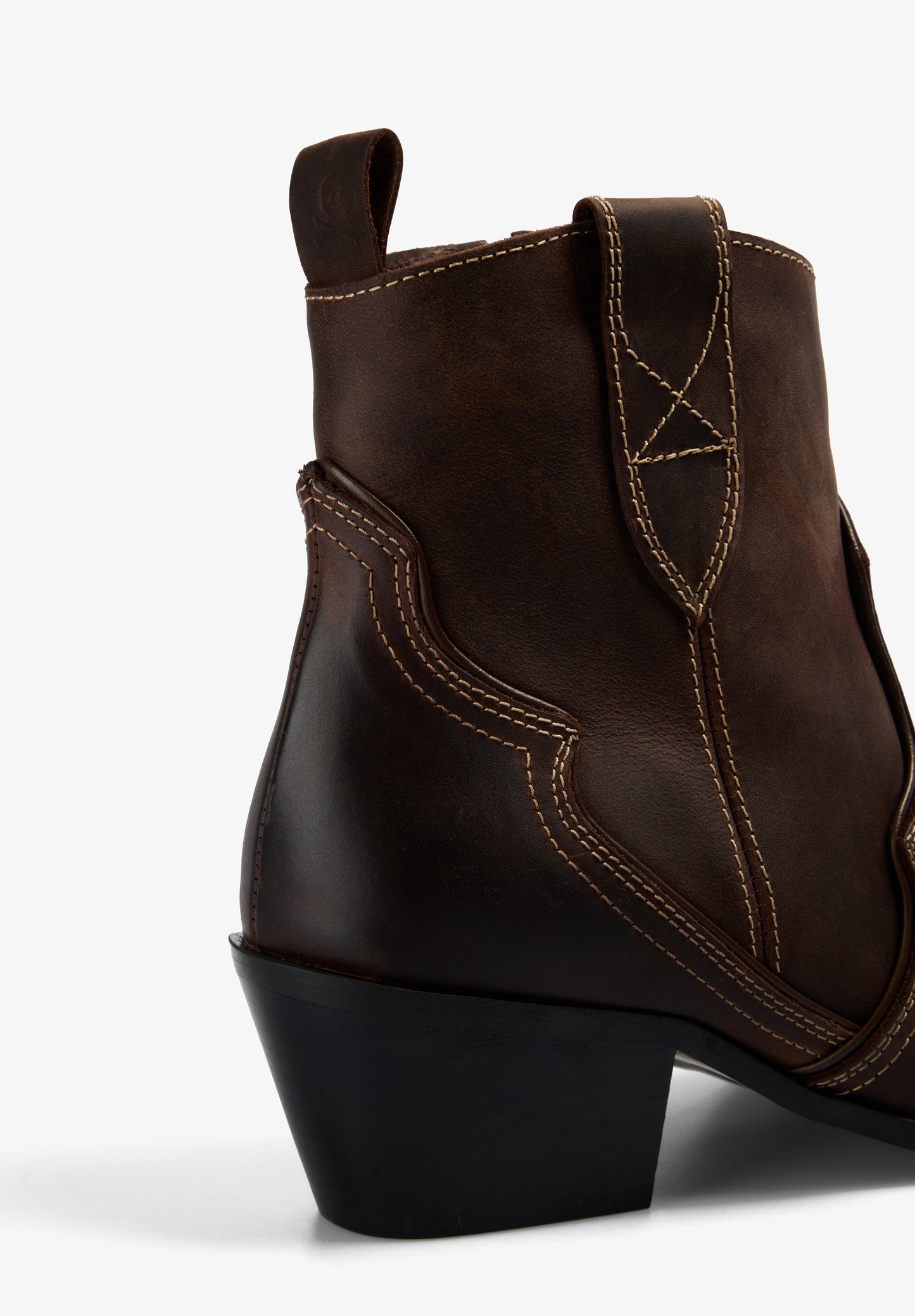 LEATHER ANKLE COWBOY BOOTS