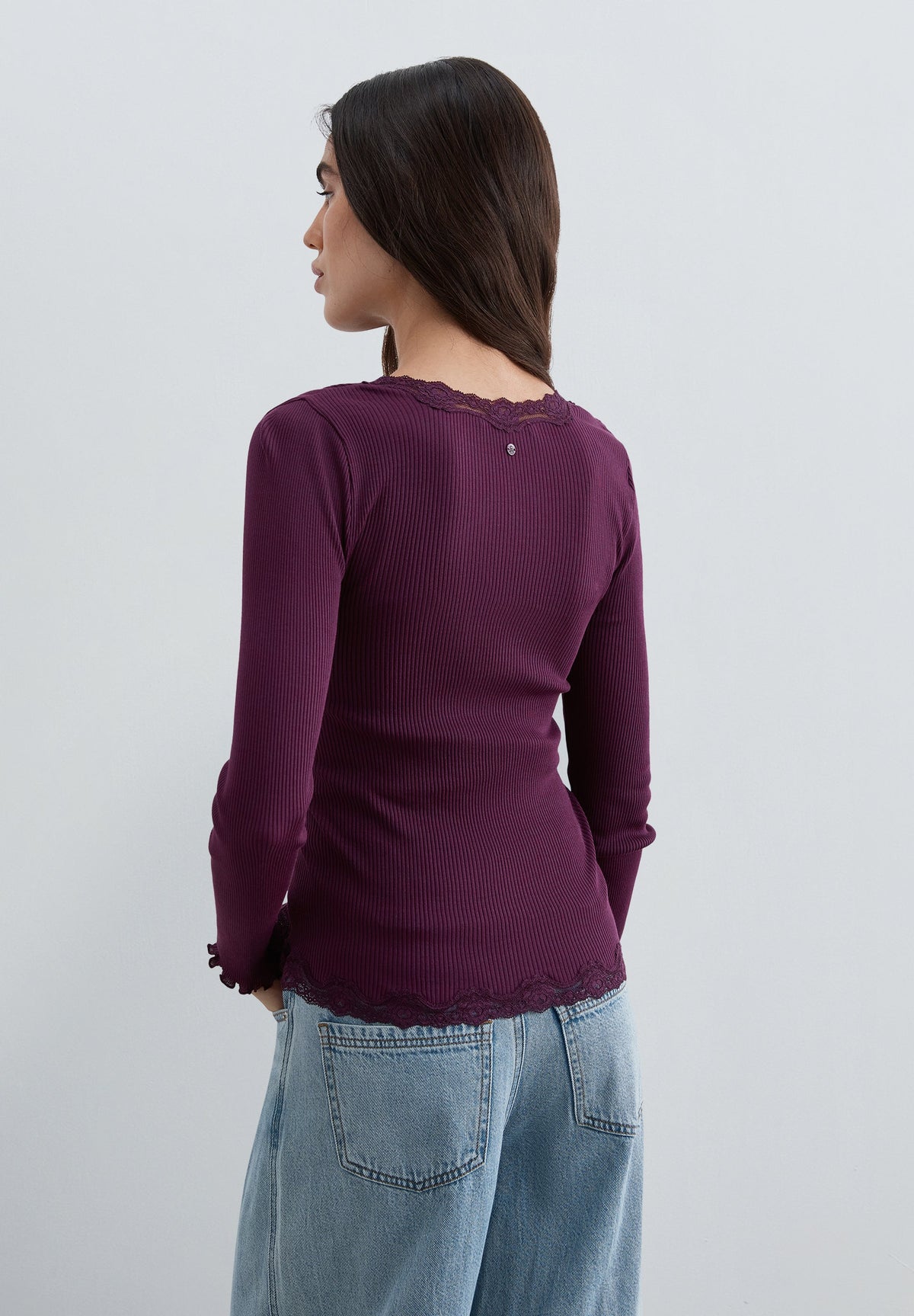 LACE RIBBED CARDIGAN