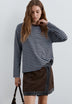 BASIC STRIPED T-SHIRT WITH COLLAR DETAIL