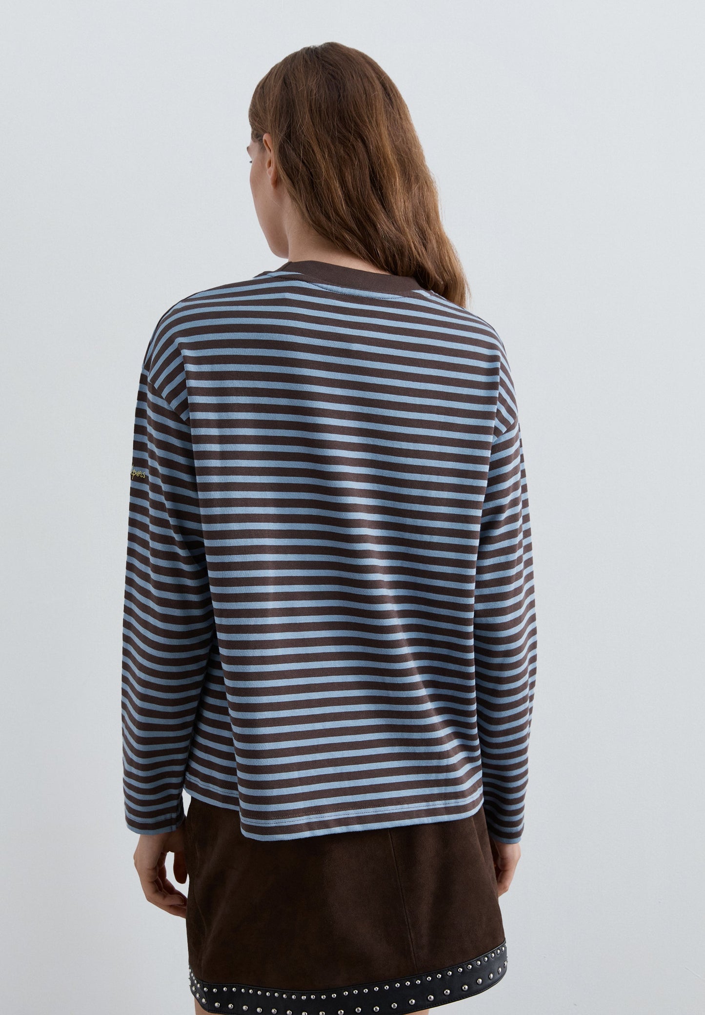 BASIC STRIPED T-SHIRT WITH COLLAR DETAIL