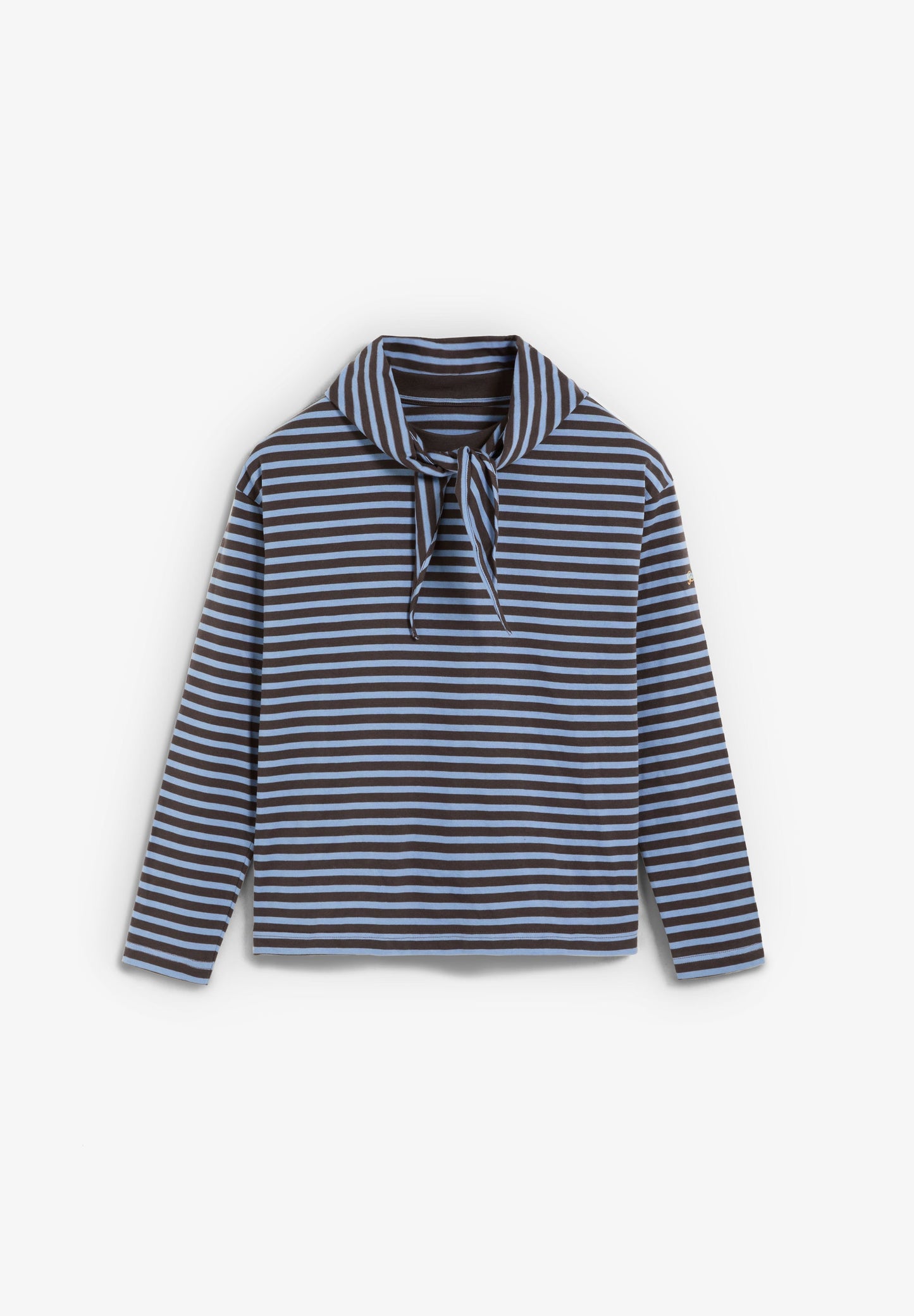 BASIC STRIPED T-SHIRT WITH COLLAR DETAIL