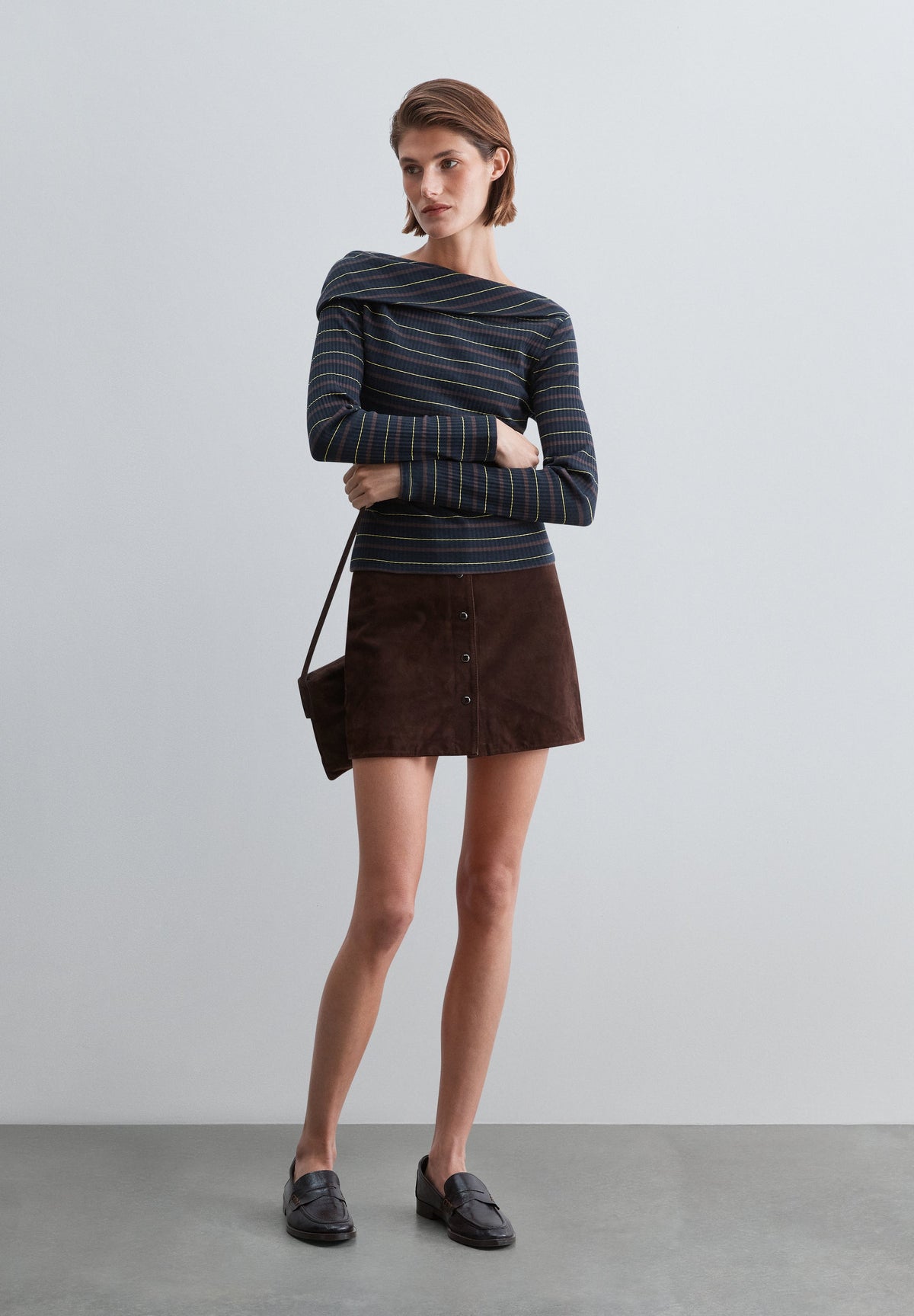 STRIPED RIBBED T-SHIRT