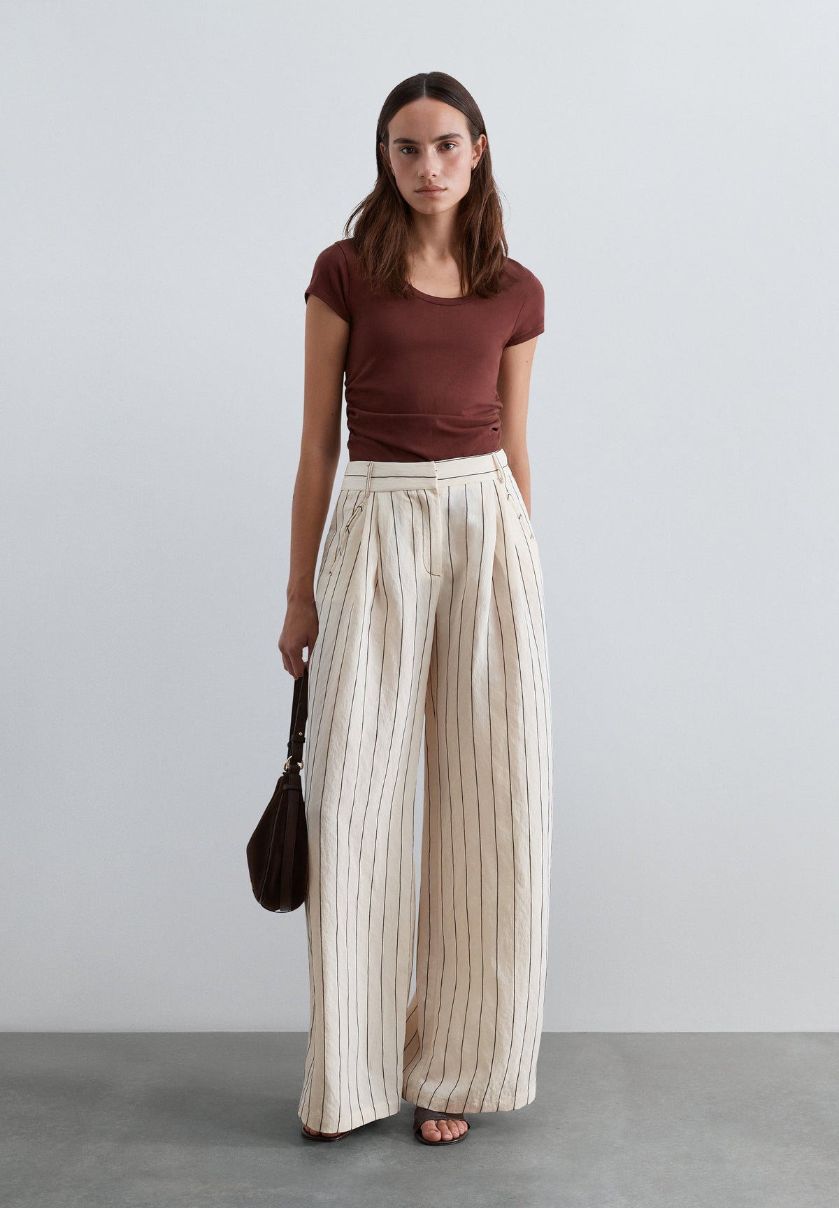 PANTALON WIDE LEG RAYURES